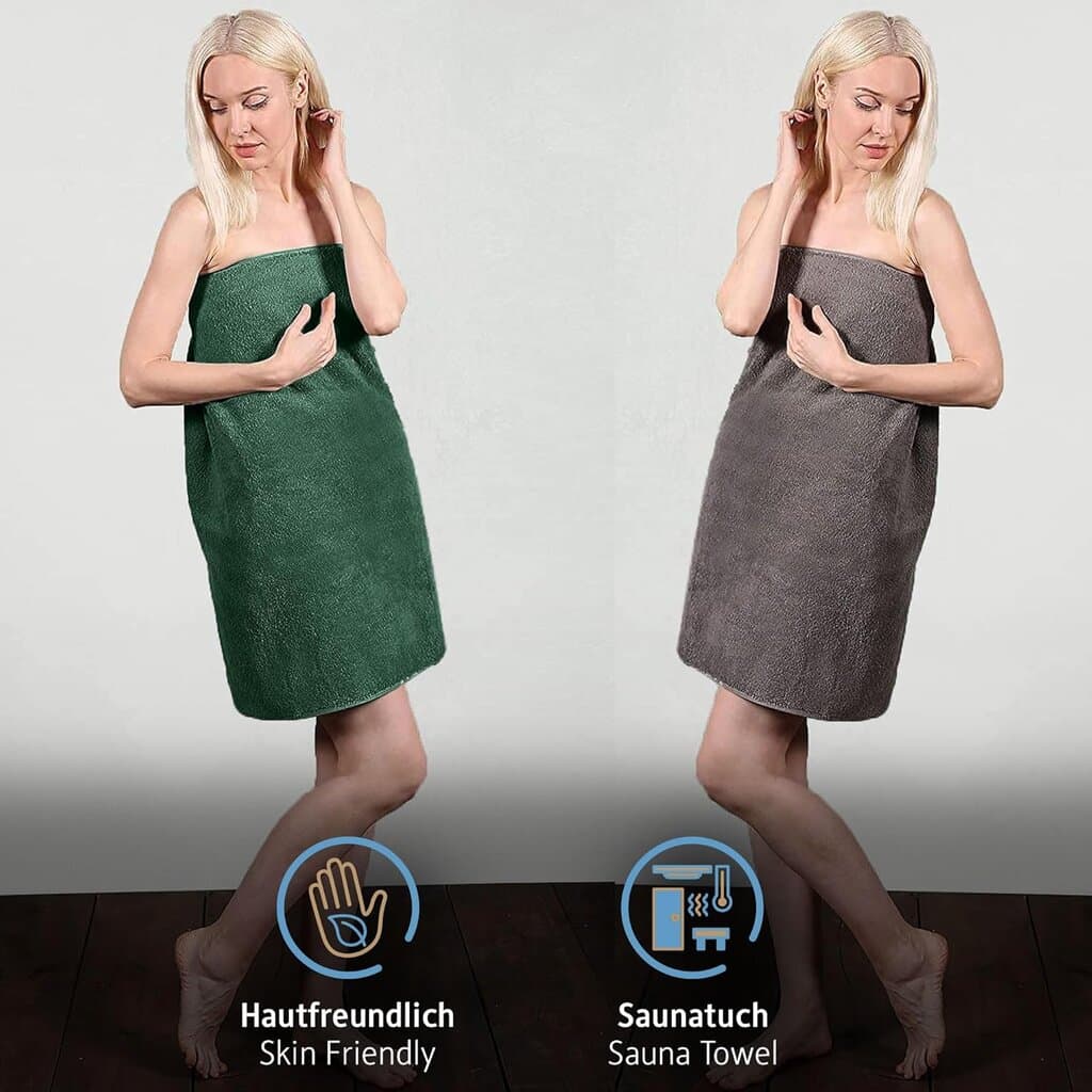 Komfortec Sauna Towel - 2pcs - 80*200 cm - Anthracite / Dark Green 4