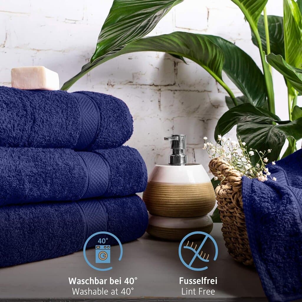 Komfortec Bath Towel - 2pcs - 70*140 cm - Navy Blue 4