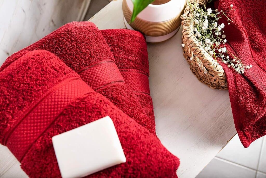 Komfortec Bath Towel - 2pcs - 70*140 cm - Aurora Red 4