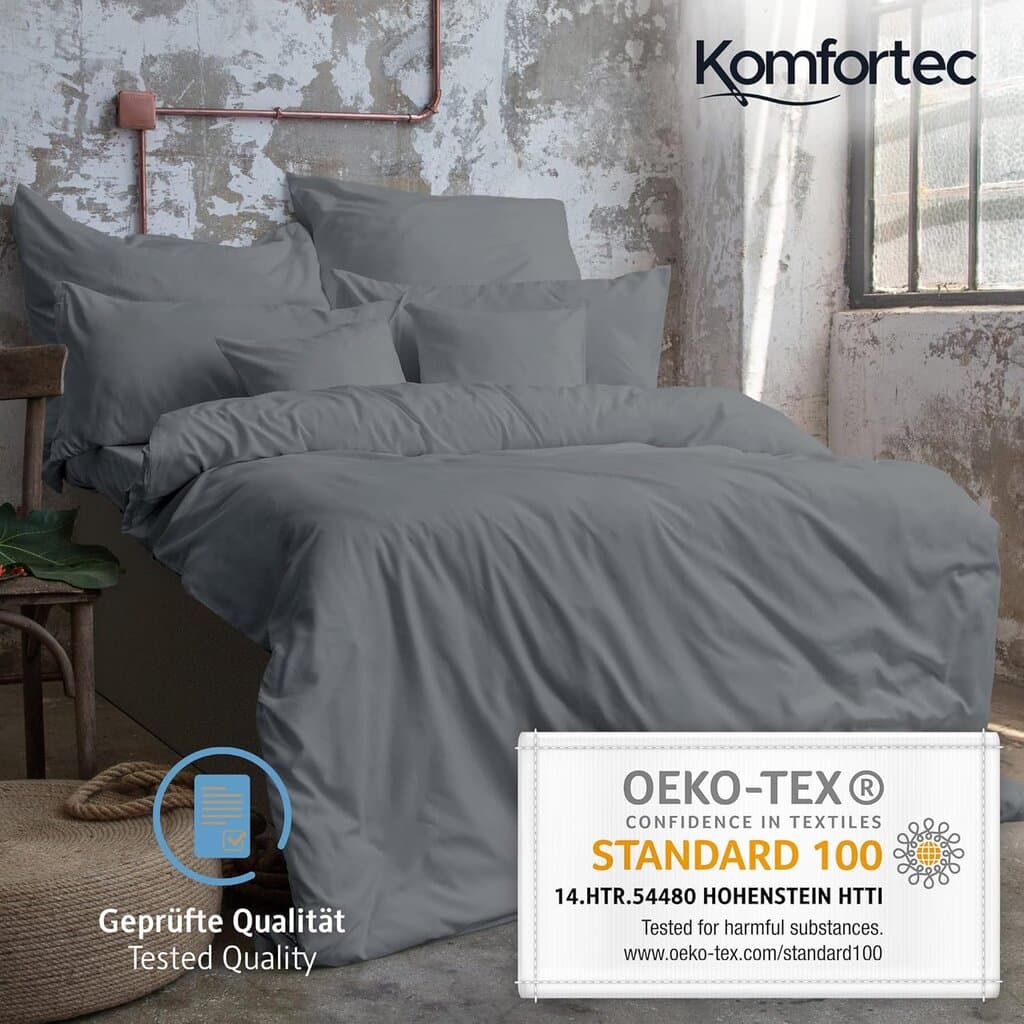 Komfortec Duvet Cover Set - 2pcs - 155*220 cm - Grey