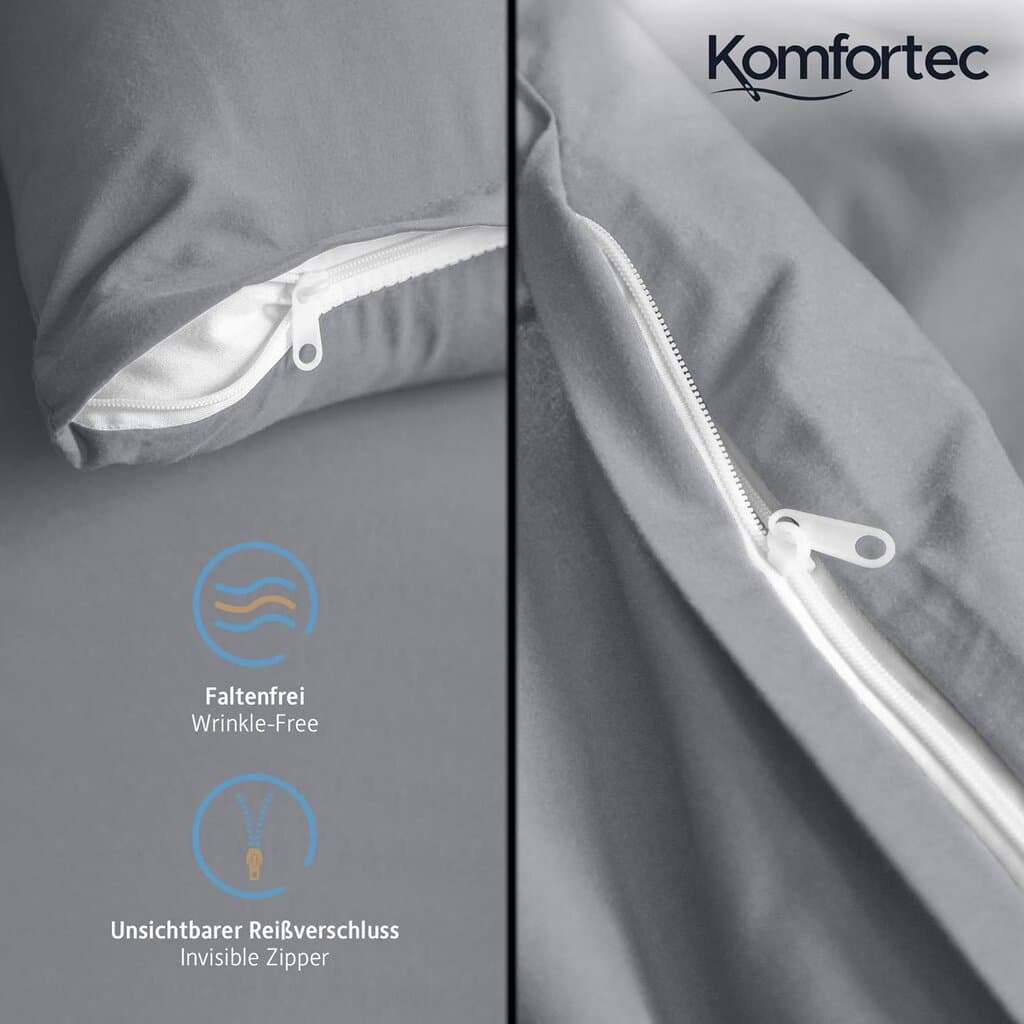 Komfortec Duvet Cover Set - 2pcs - 240*220 cm - Anthracite Grey