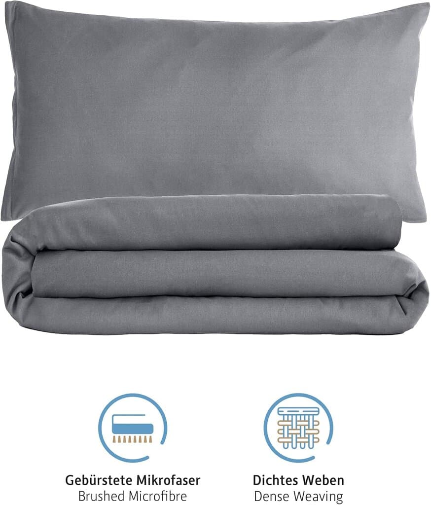 Komfortec Duvet Cover Set - 2pcs - 240*220 cm - Anthracite Grey 2