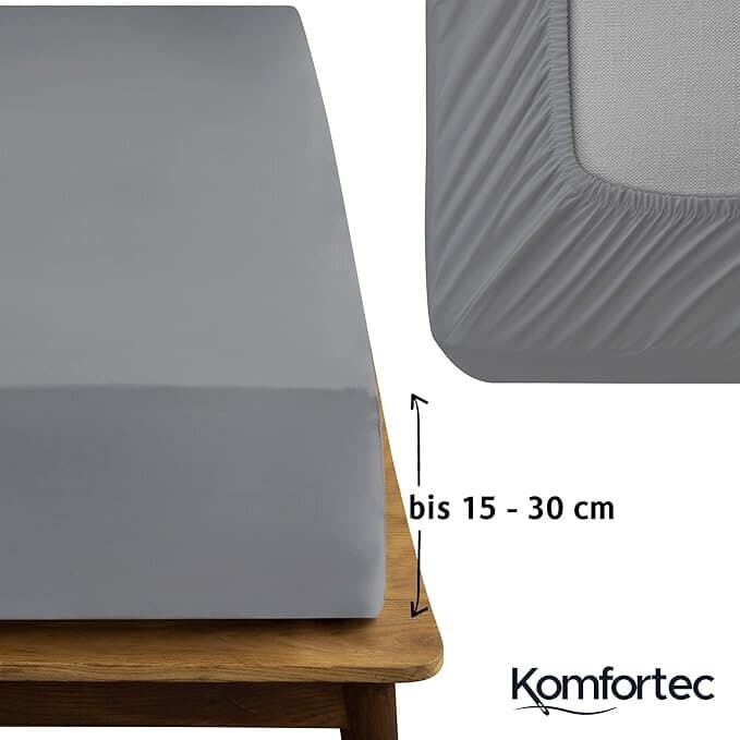 Komfortec Microfiber Fitted Sheet - 90*200 cm - Grey