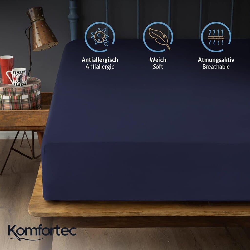 Komfortec Cotton Fitted Sheet - 90*200 cm - Black 2