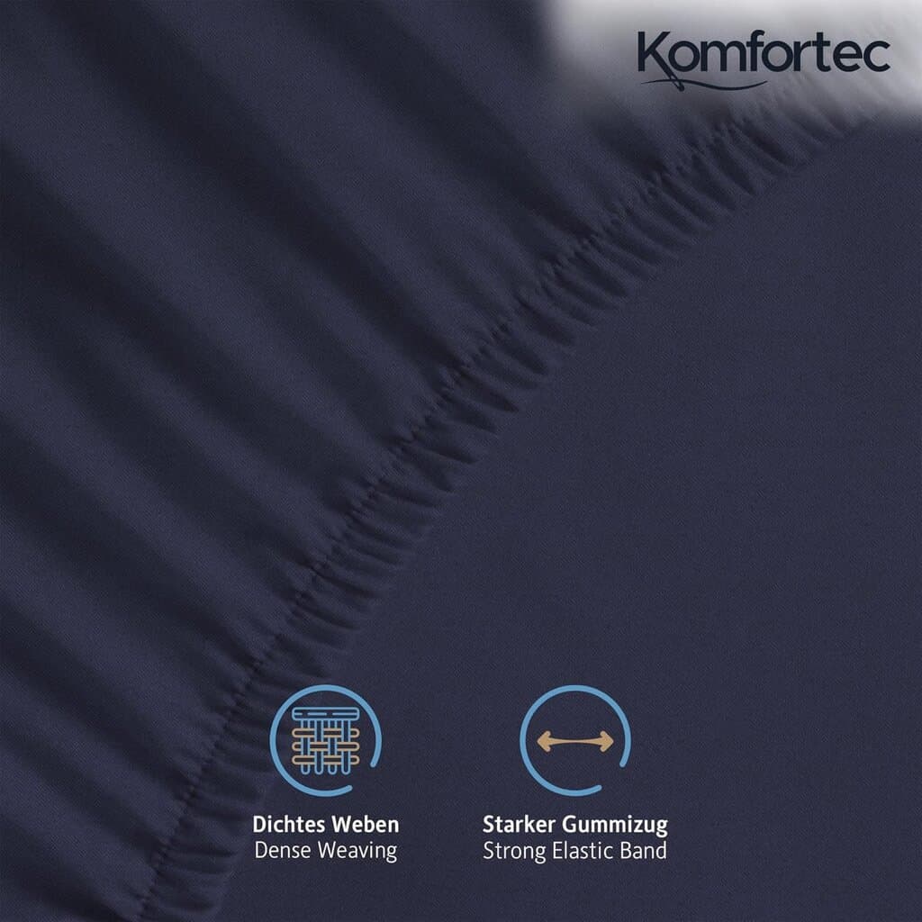 Komfortec Cotton Fitted Sheet - 90*200 cm - Black 3