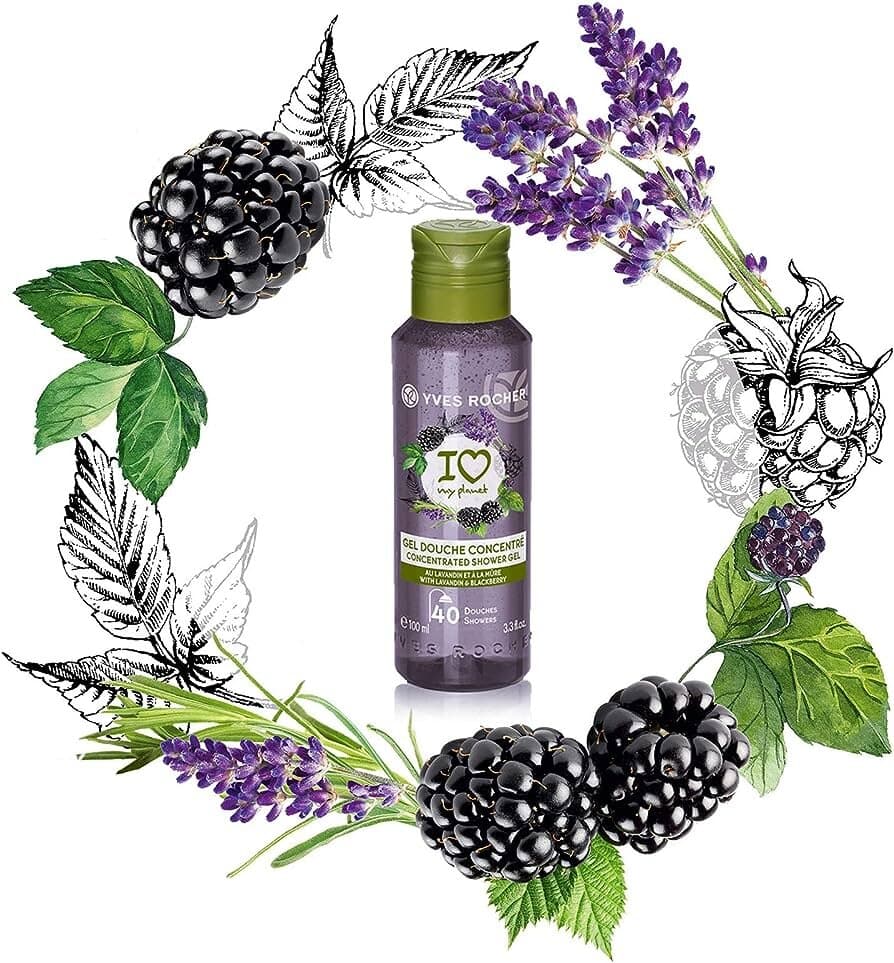 Yves Rocher Concentrated Gel Shower With Lavender Blackberry - 100ml