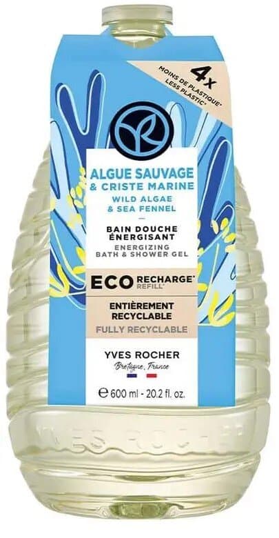Yves Rocher Eco-Refill Wild Algae & Sea Fennel Energizing Bath And Shower Gel 600ml