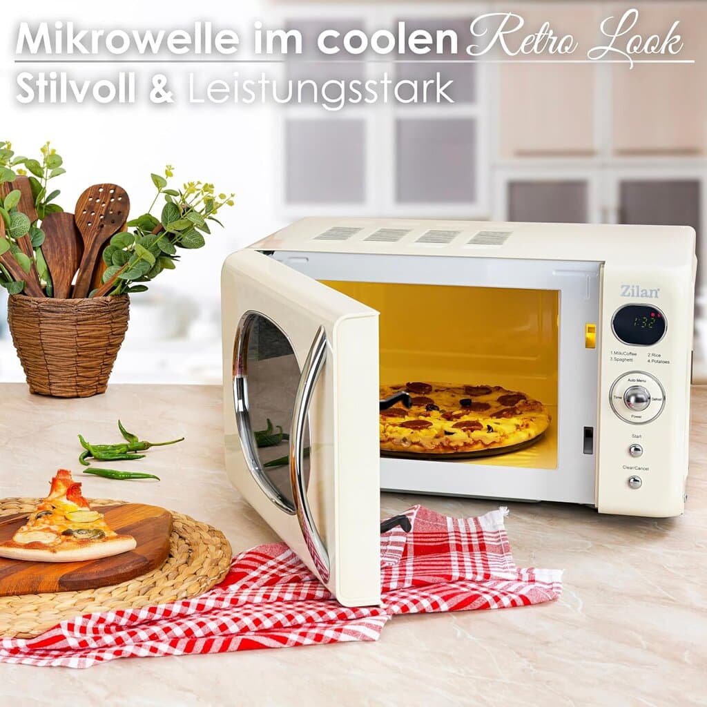 Zilan Retro 700W 20L Microwave Oven  – ZLN1245 (Beige) 3