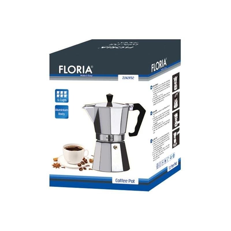 Floria 3-Cup Aluminum Coffee Pot (Silver) 2