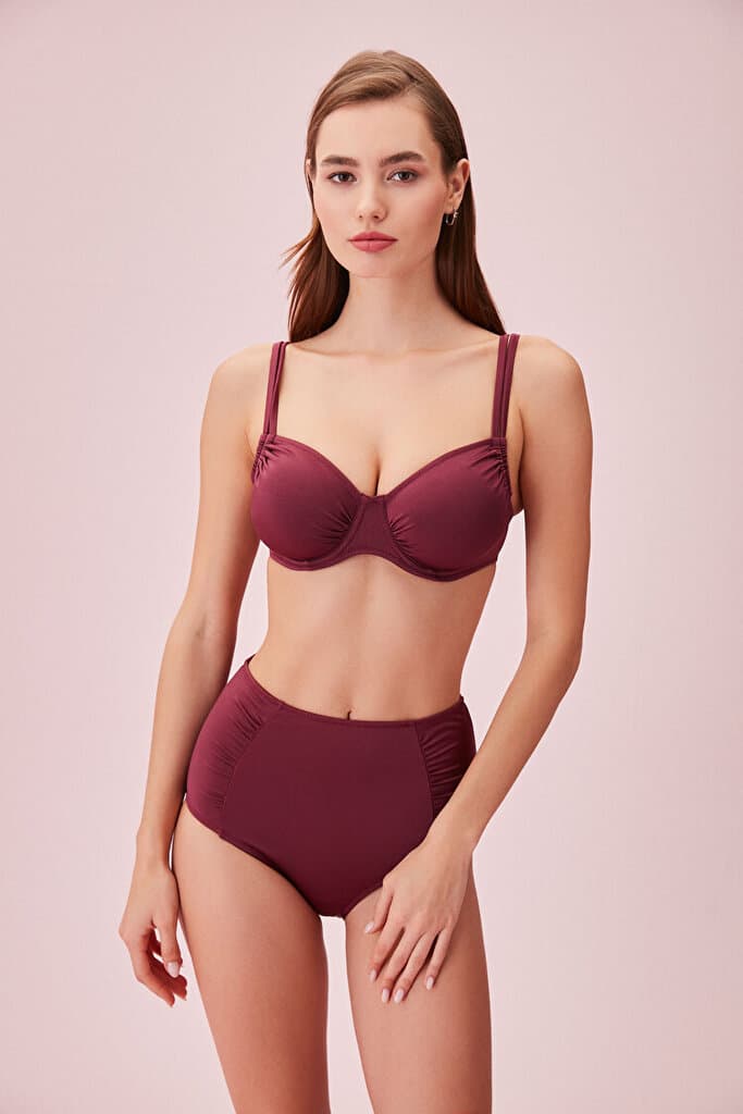 SUWEN Bendy Underwire Bikini Top - Plum - 40 2