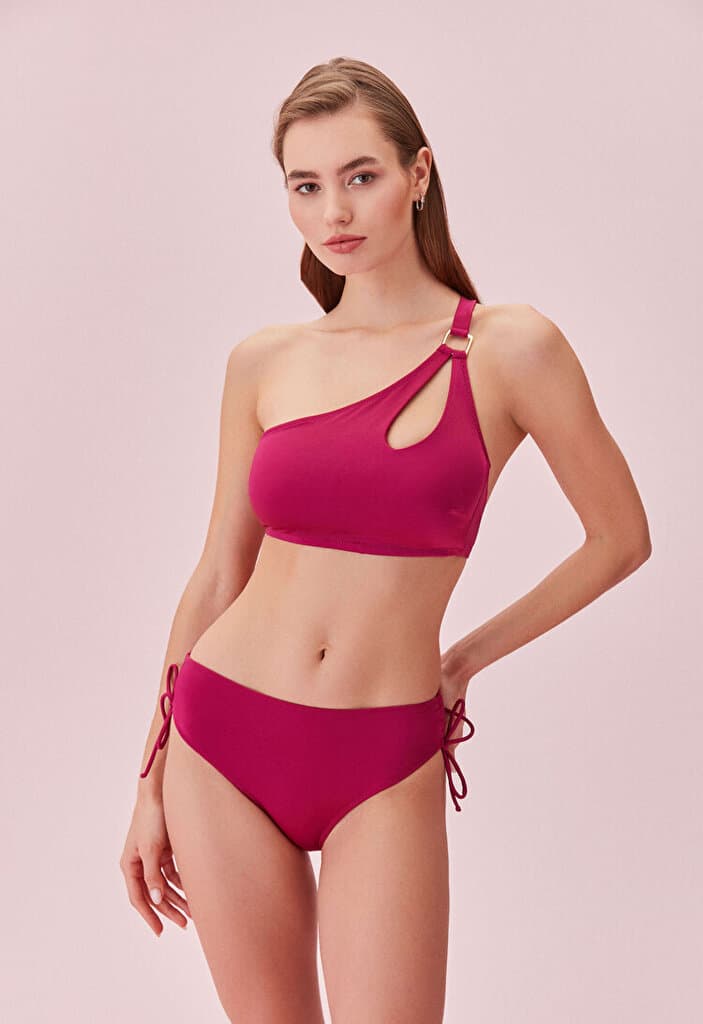 SUWEN Drawstring Bikini Bottom - Berry - 36 3