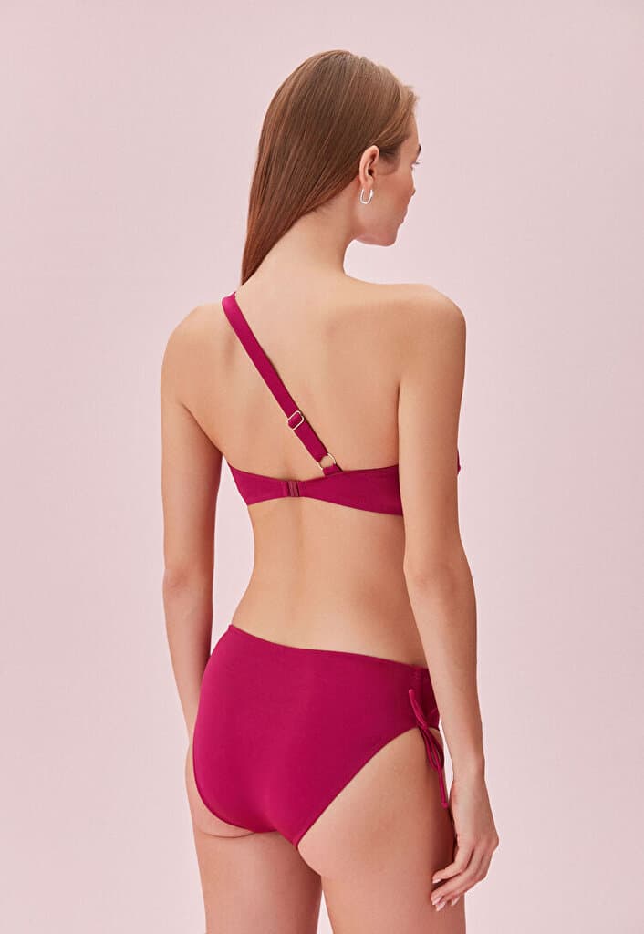 SUWEN Drawstring Bikini Bottom - Berry - 36 4