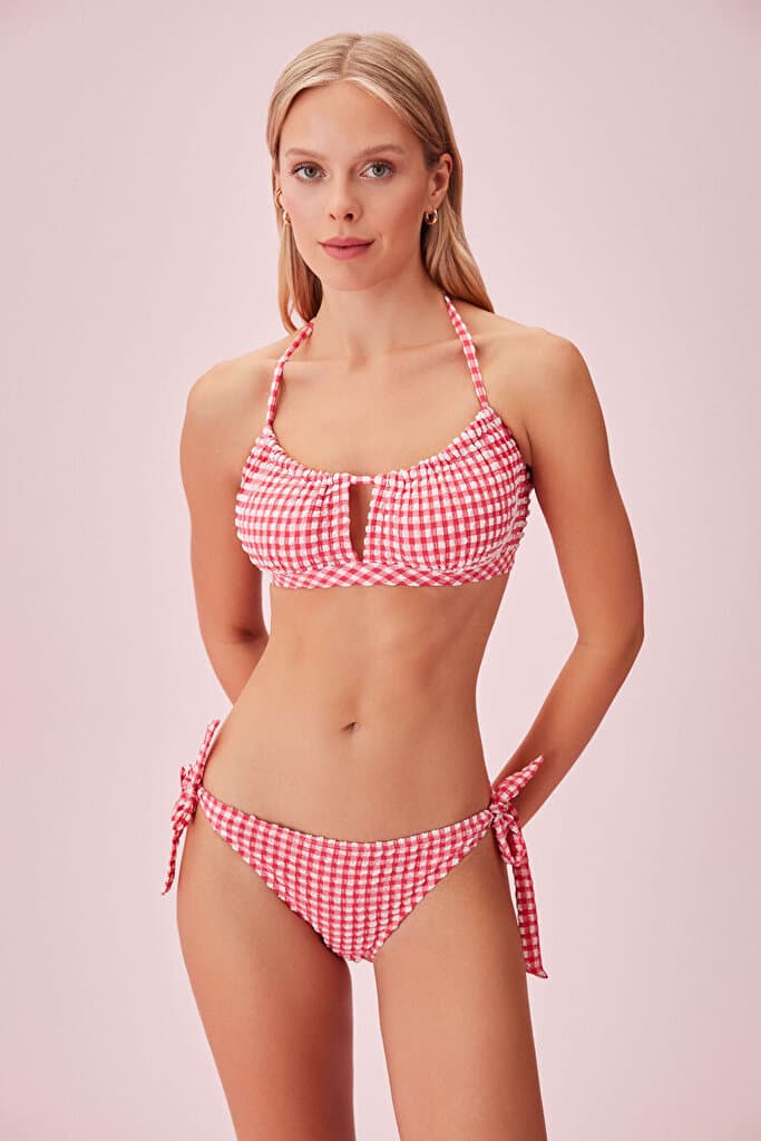 SUWEN Bow Tie Texture Bikini Bottom - Pink Texture - 40 2