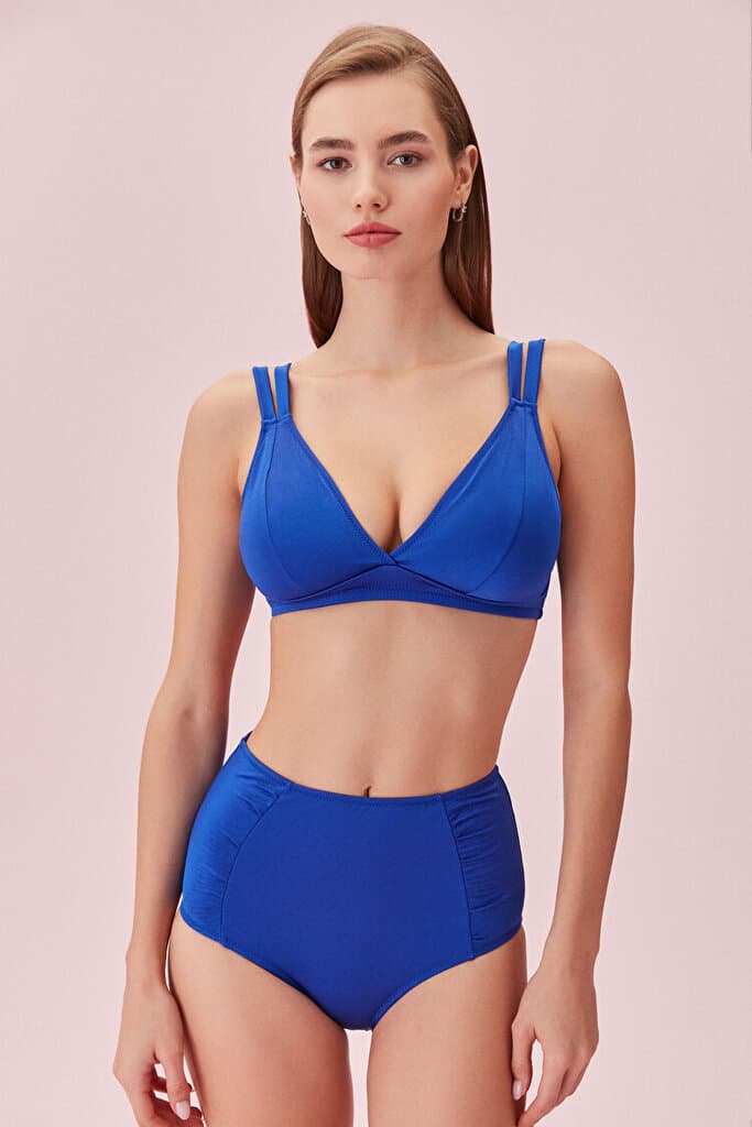 SUWEN Triangle Bralette - Shiny Sax - 36 2