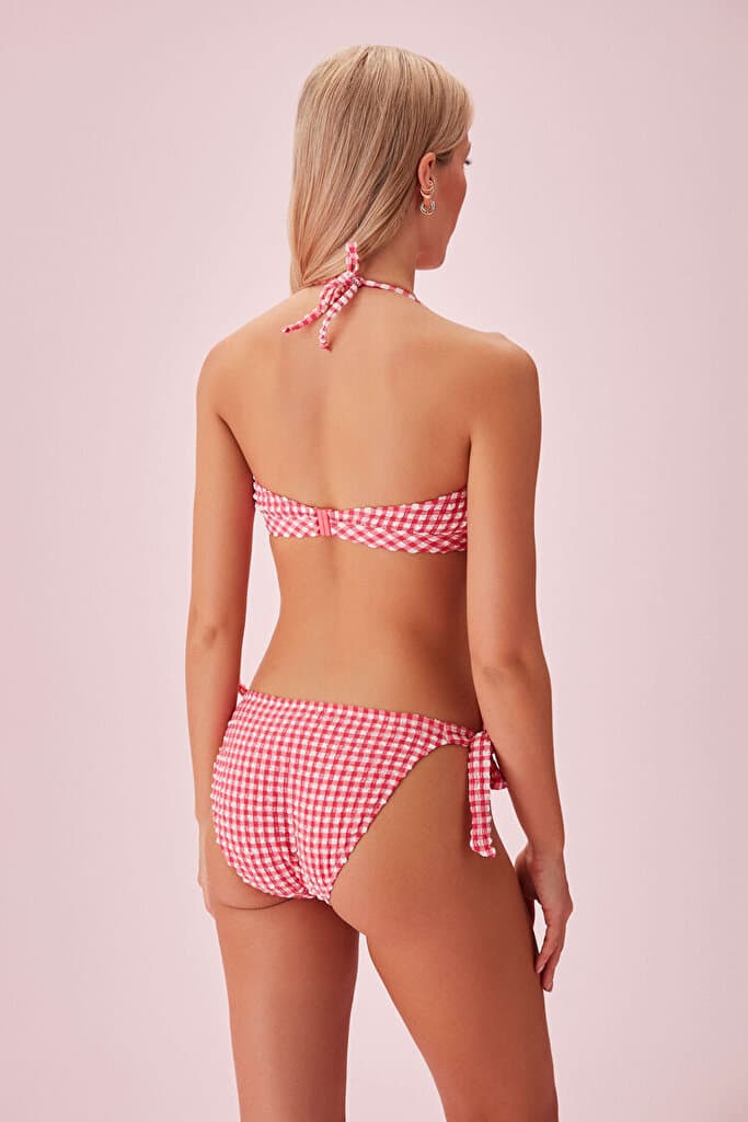 SUWEN Strapless Texture Bikini Top - Pink Texture - 40 4