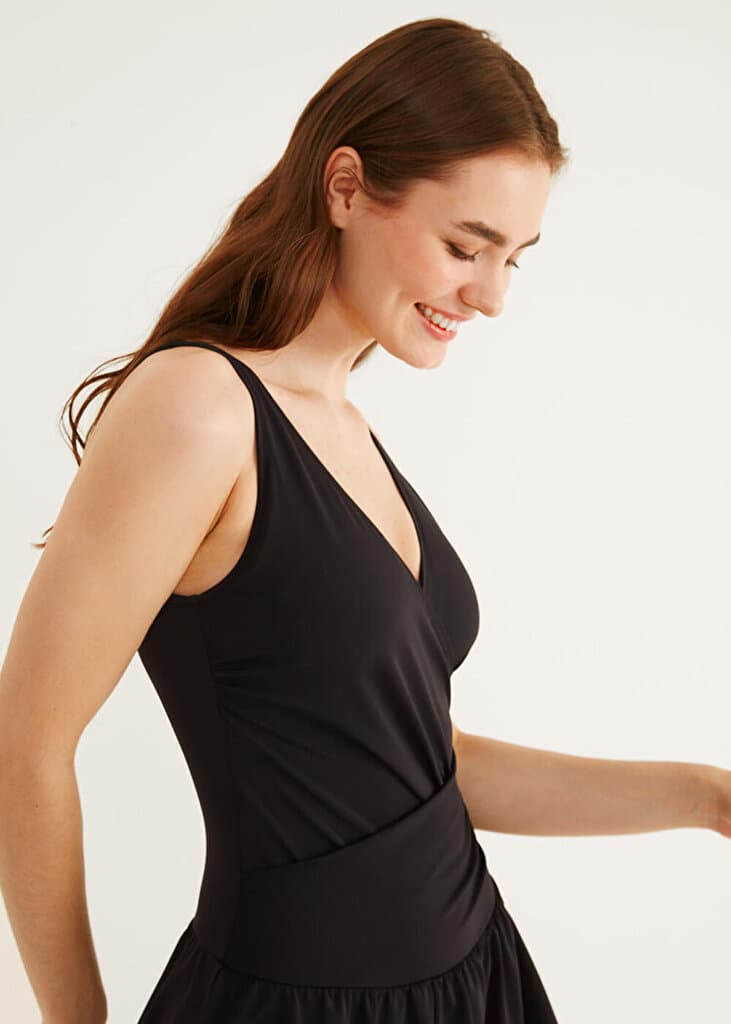 SUWEN Wrap Swimdress - Black - 46 2