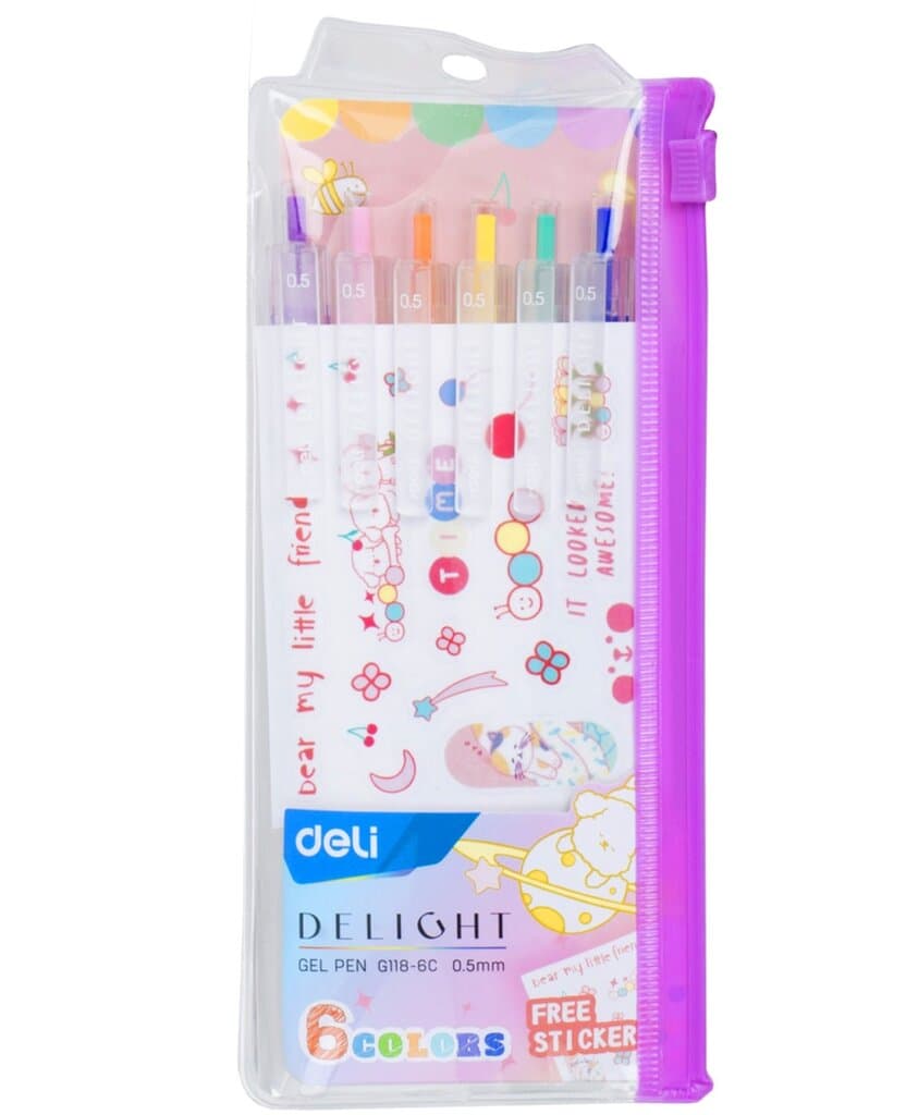 Deli 6-Color Gel Pen