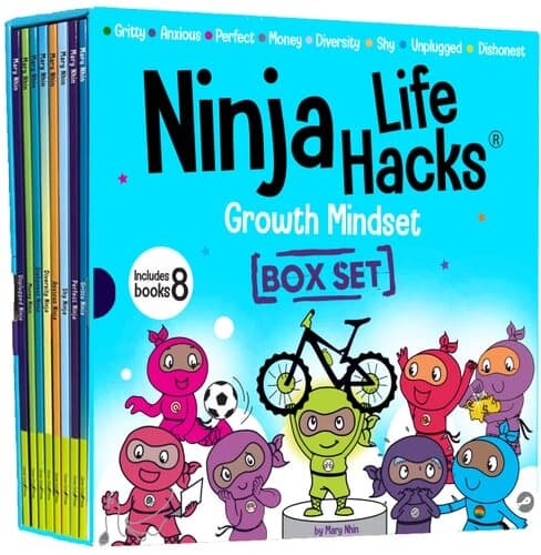 Ninja Life Hacks Growth Mindset 8 Book Box Set (Books 9-16: Perfect, Money, Anxious, Gritty, Dishonest, Shy, Unplugged, Diversity)