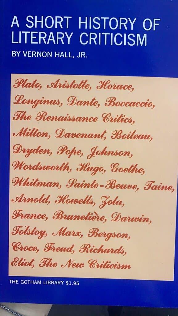 a short history of literary criticism