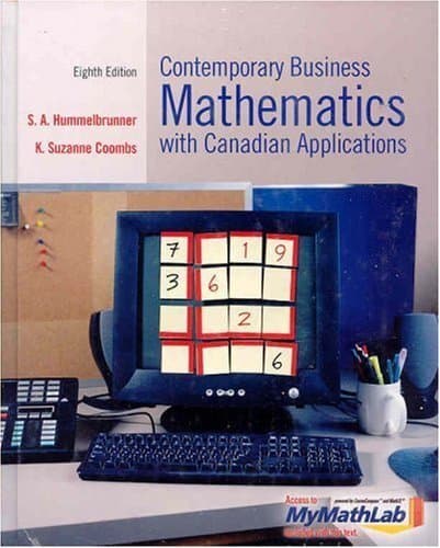 Contemporary Business Mathematics with Canadian Applications