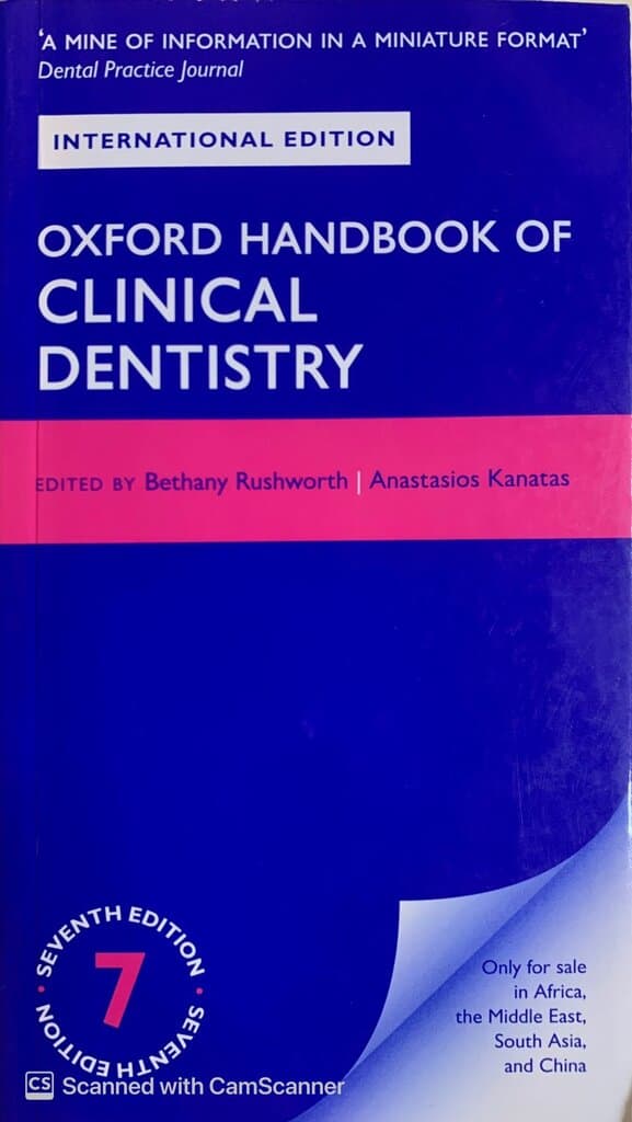 Oxford Handbook Of Clinical Dentistry 7th SAE/2020