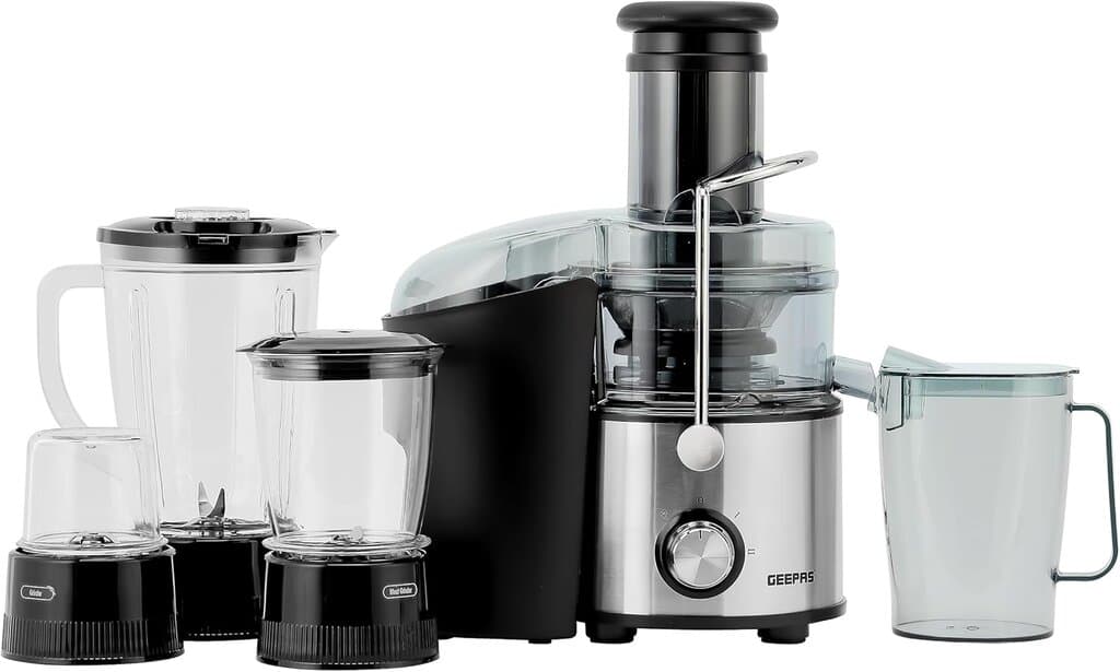 Geepas Blender & Juice Extractor 4-in-1 - GSB44016 (Silver)