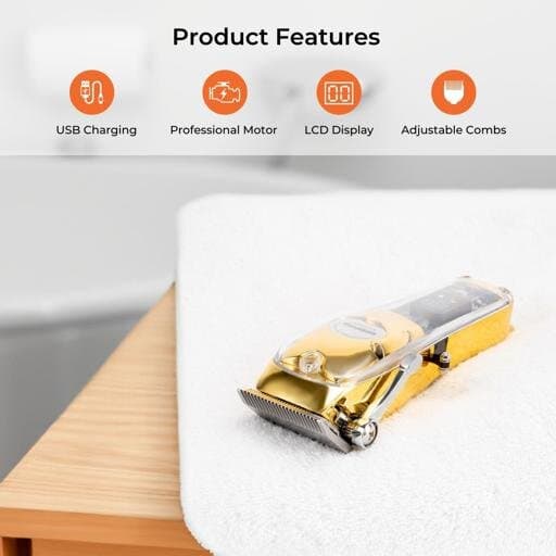Geepas Digital Hair Clipper - GTR57504 (Gold) 7