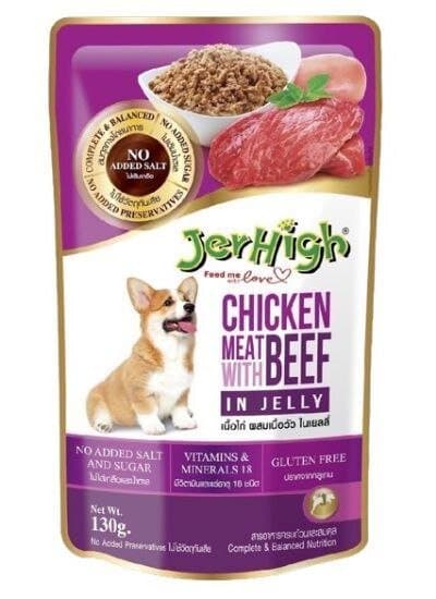 Jerhigh Chicken Meat with Beef In Jelly - 130g