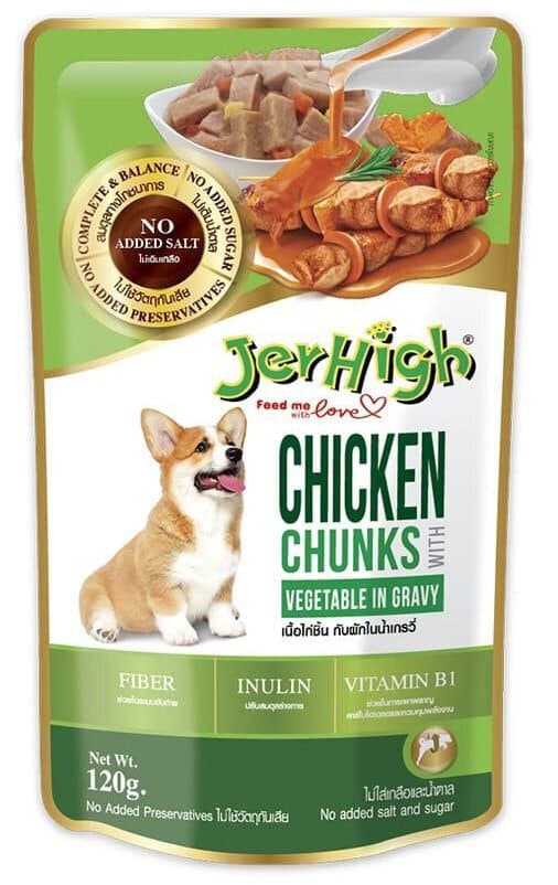 Jerhigh Chicken Chunks with Vegetables in Gravy - 120g