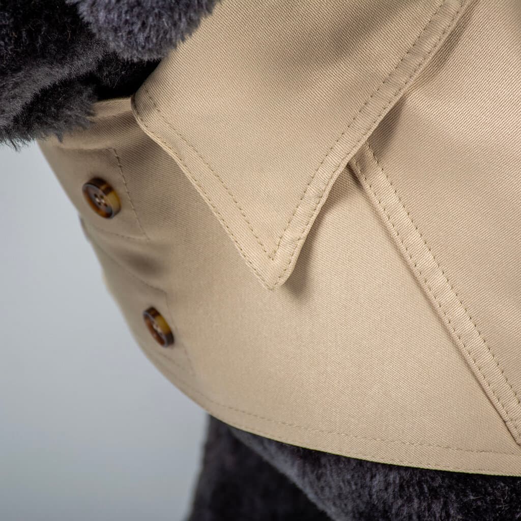 Dog jacket trench coat beige - S 3