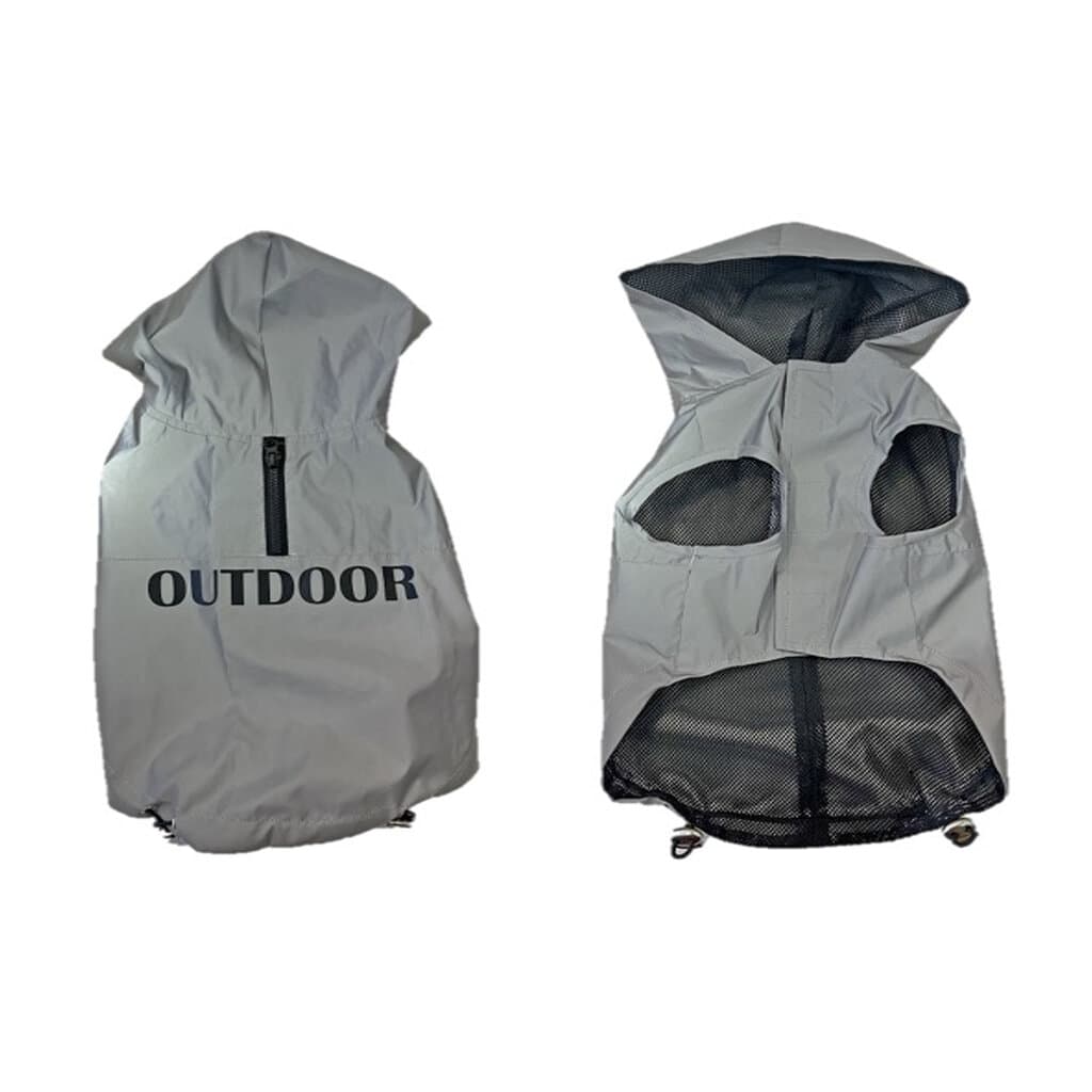 Dog jacket hi vis sporty grey - S
