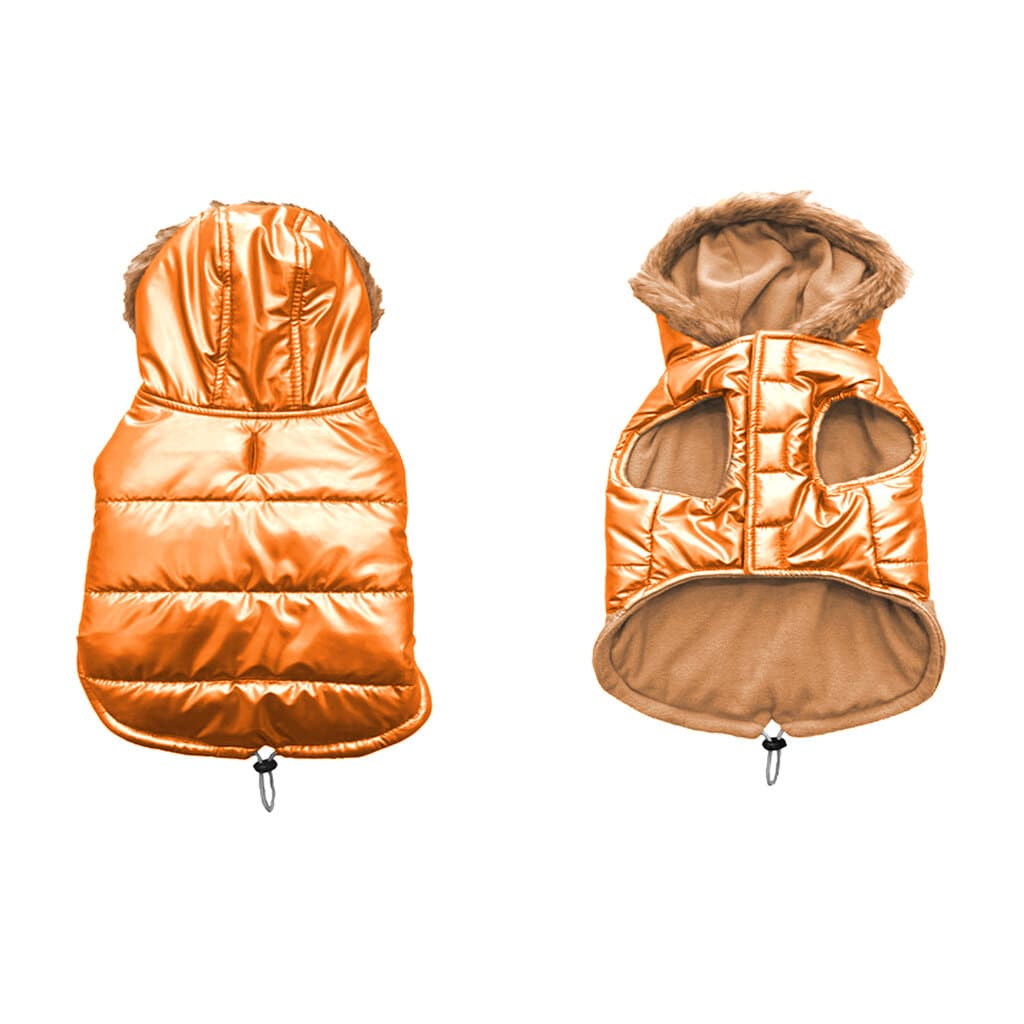 Dog jacket puffer orange - XS