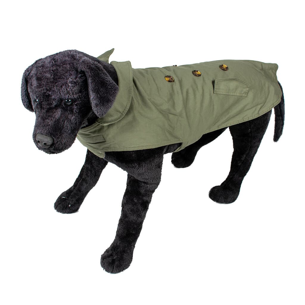 Dog jacket trench coat green - XS 2