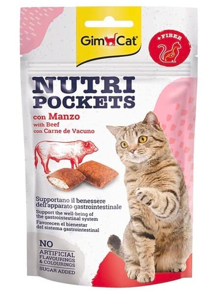 Gimcat-Nutri pockets With beef - 60g