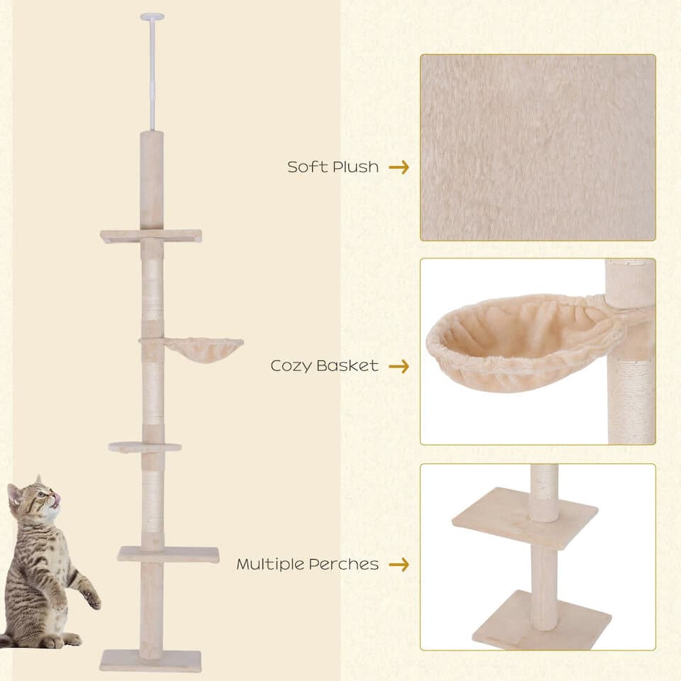 Pawhut Cat Scratching Tree - 260cm 5