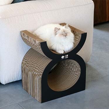 Faye - cardboard scratcher playground brown/black 46cm 2