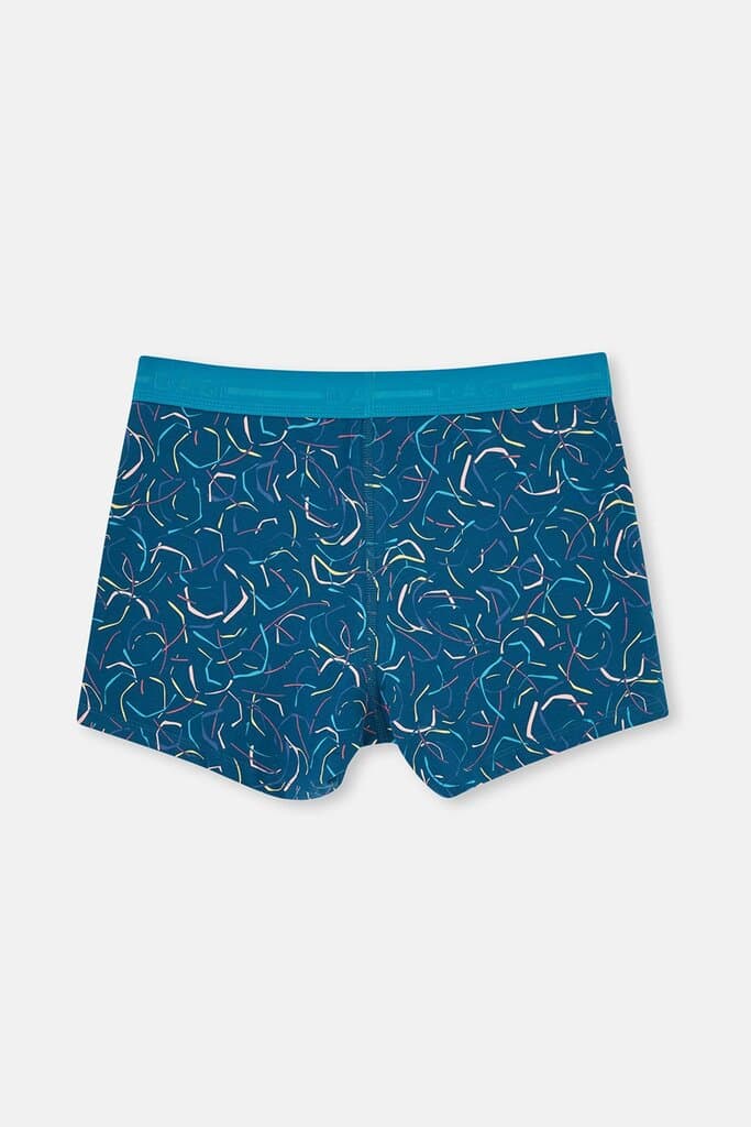 Dagi Dark Blue Cotton Patterned Boxer Shorts 2
