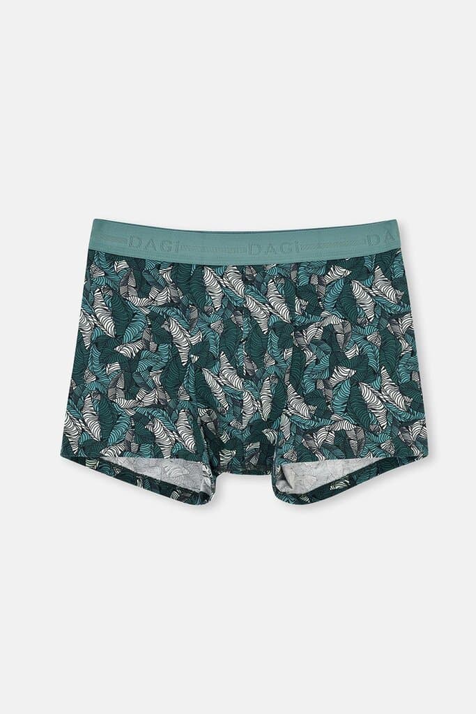 Dagi Green Cotton Patterned Boxer Shorts