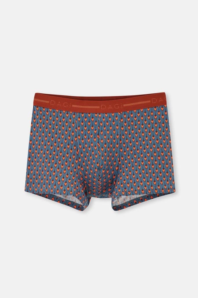 Dagi Blue Cotton Patterned 3-Pack Boxer Shorts 3