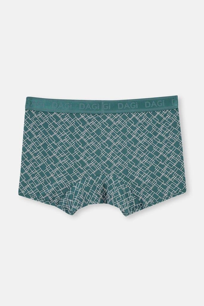 Dagi Dark Green Patterned Micro Modal Boxer Shorts 2