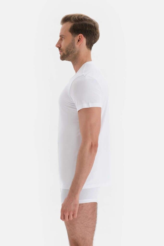 Dagi Men's White Crew Neck Undershirt 3
