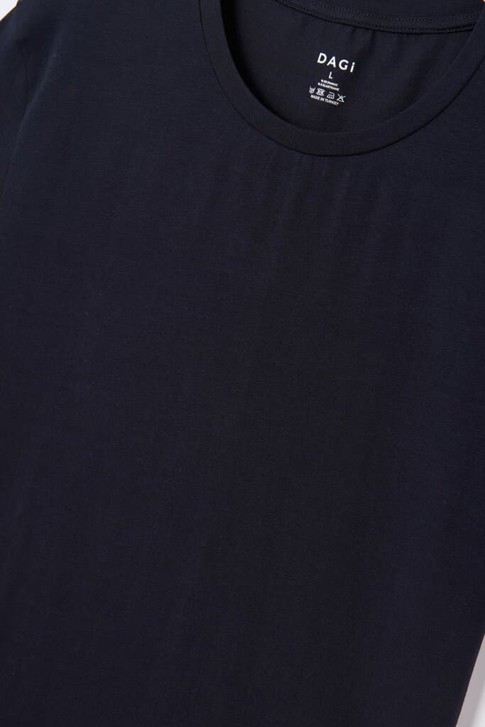 Dagi Men's Black Cotton Crew Neck Undershirt 3