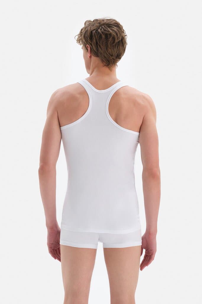 Dagi Men's White Cotton Compact Sports Undershirt 2