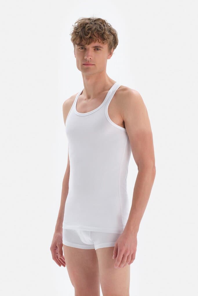 Dagi Men's White Cotton Compact Sports Undershirt 3