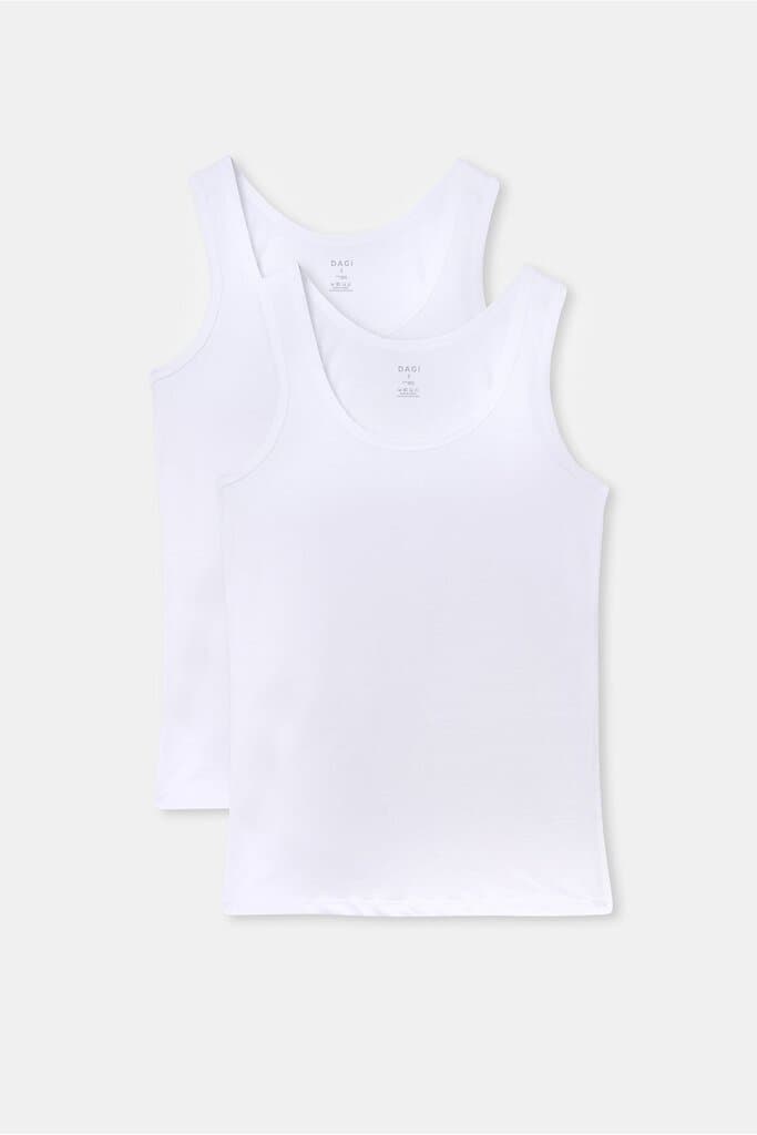 Dagi Men's 2-Pack White Crew Neck Pima Cotton Undershirts