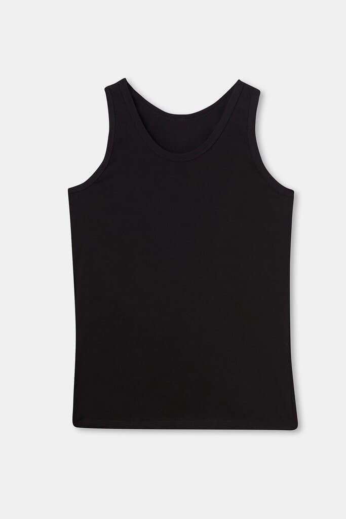 Dagi Men's 2-Pack Black Wide Neck Undershirts 4