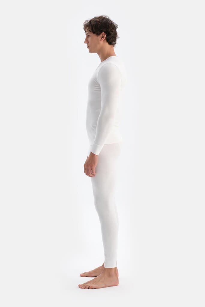Dagi Men's Ecru V-Neck Long-Sleeve Thermal Top 2