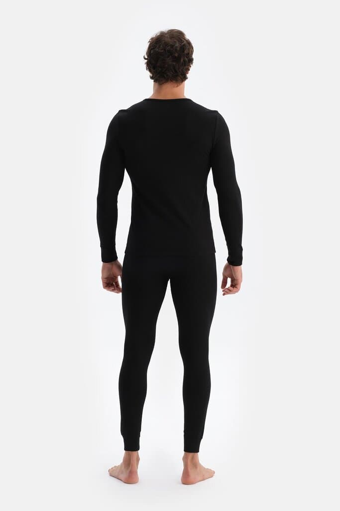 Dagi Men's Black V-Neck Long-Sleeve Thermal Top 2