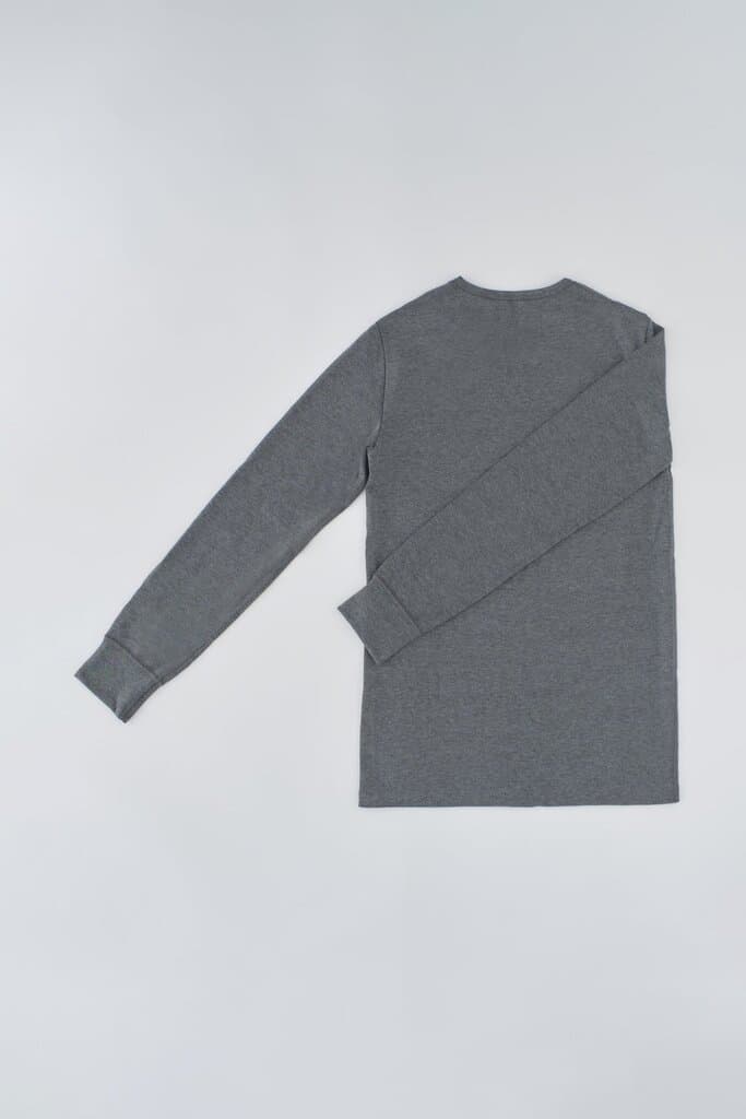 Dagi Men's Charcoal Thermal Undershirt, Long Sleeve, Crew Neck 3