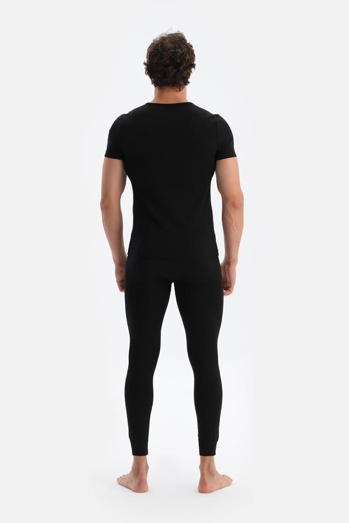 Dagi Men's Black Crew Neck Short Sleeve Thermal Undershirt 2